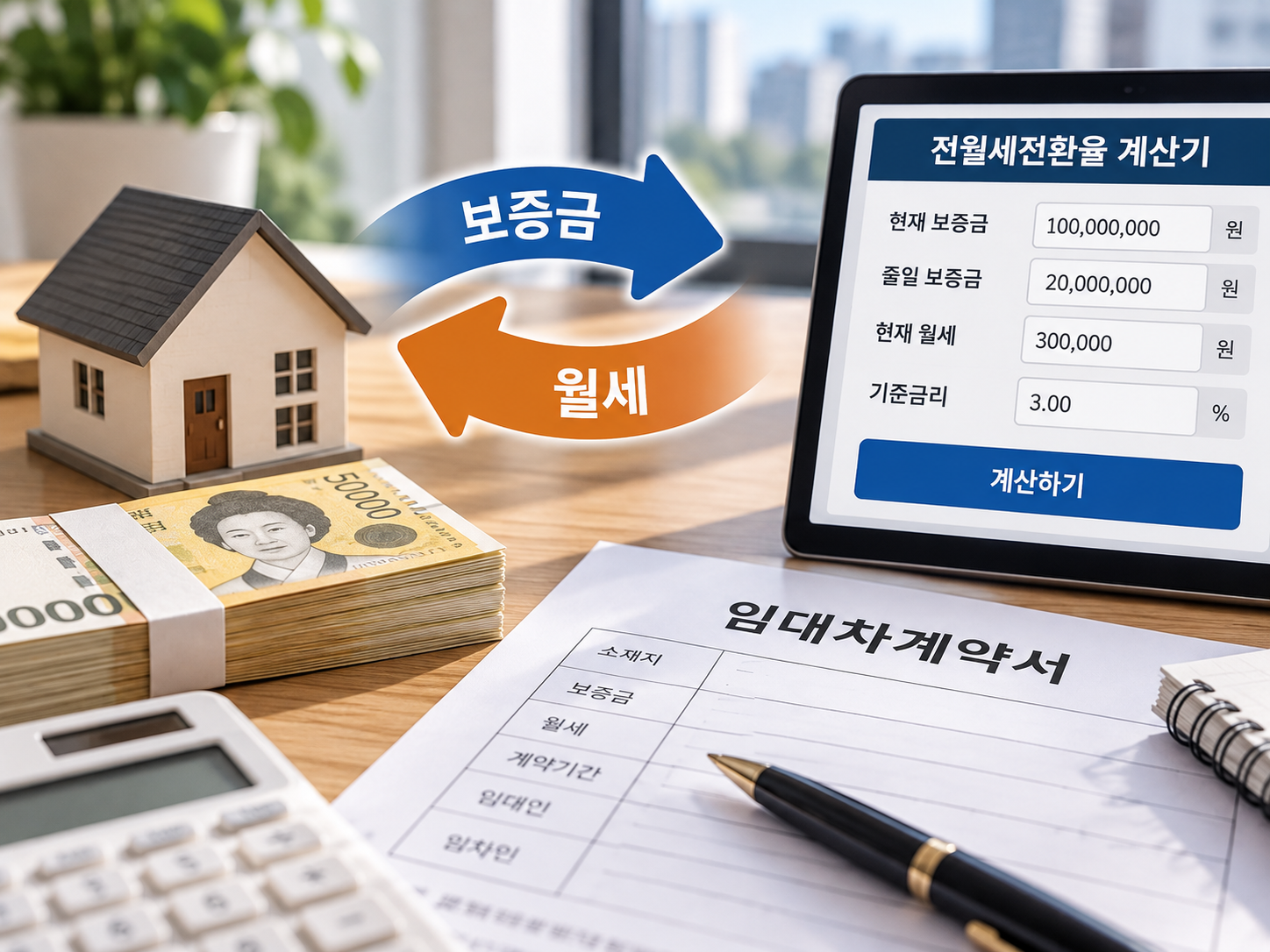 전월세전환율 계산기 2026｜보증금·월세 바꿀 때 얼마까지 가능할까?